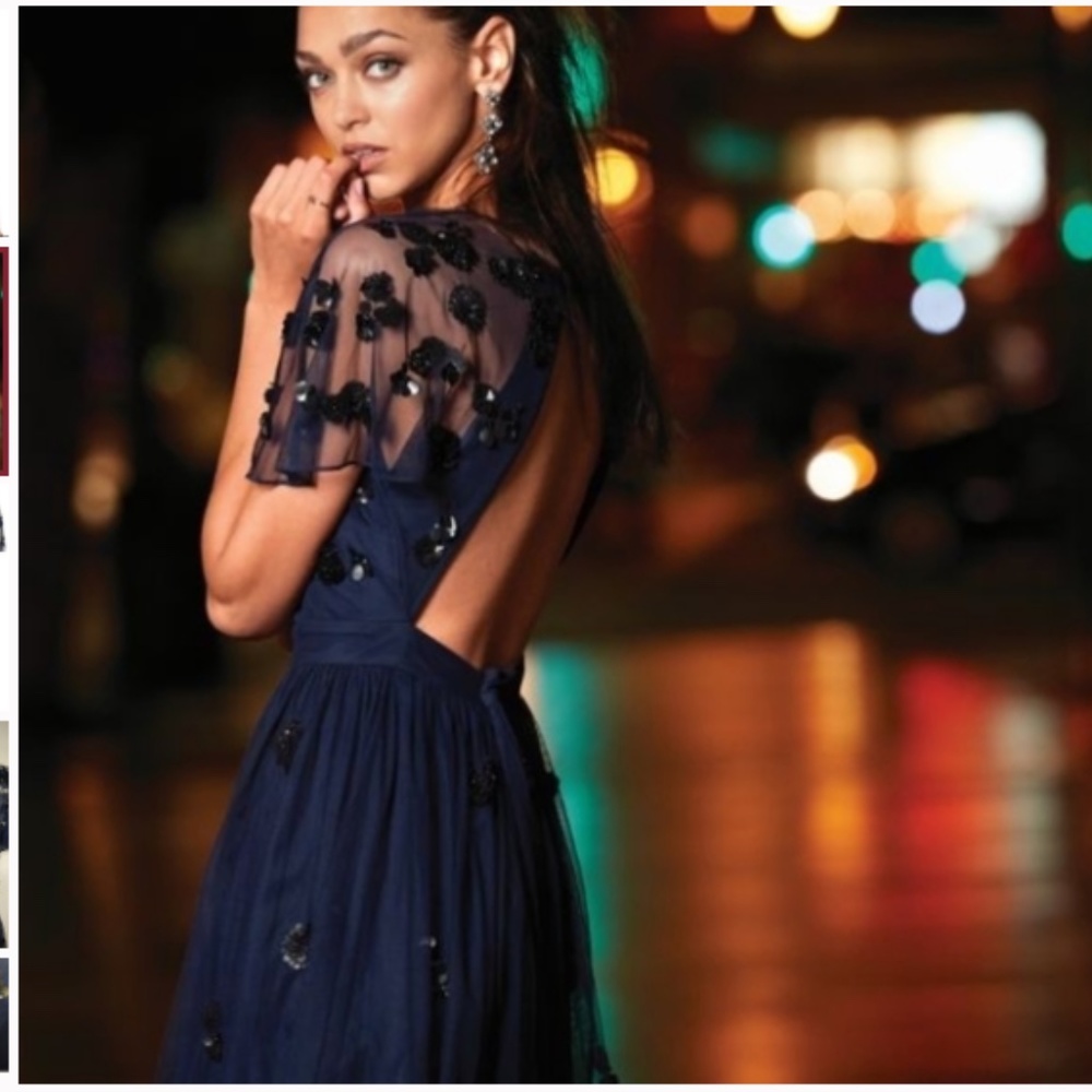 Gianni Bini Sandra Dress Blue Size 8 Sequins